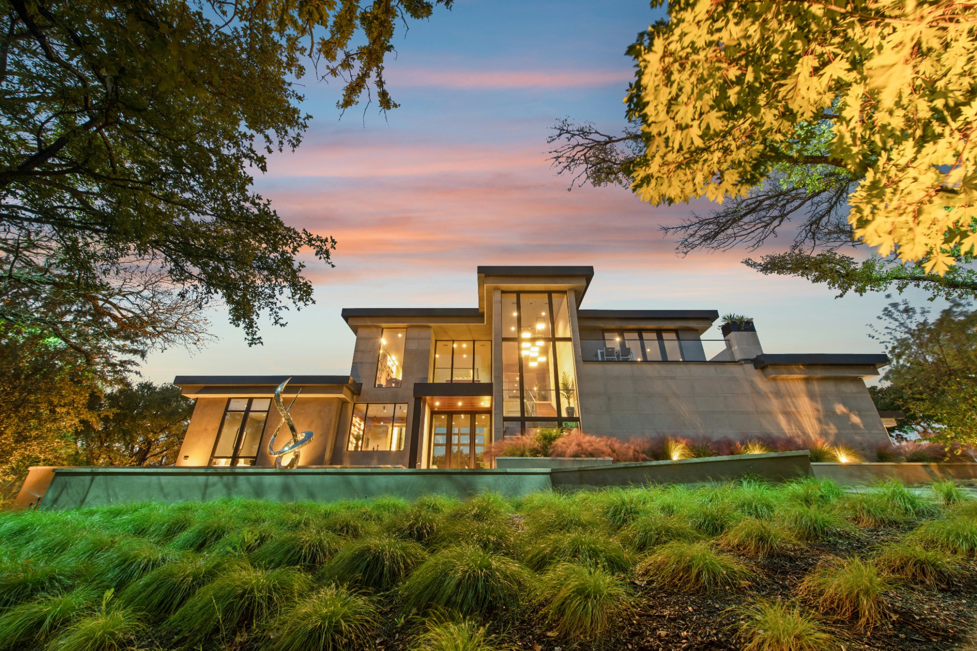 Gated iron driveway estate entrance